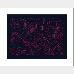 Topographic Map Pattern Posters and Art